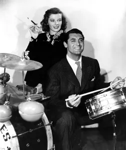 Drums Prints: Katharine Hepburn and Cary Grant in a publicity photo from HOLIDAY, 1938