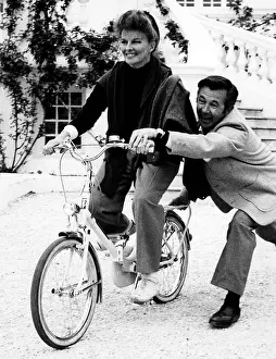 Bryan Prints: Katharine Hepburn with film director Bryan Forbes in Nice