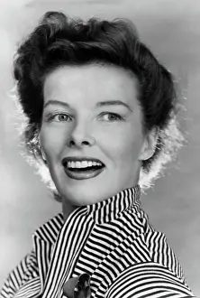 Striped Blouse Prints: Katharine Hepburn in publicity photo for stage production of AS YOU LIKE IT