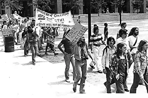 Students Prints: KENT STATE UNIVERSITY, May 4 Coalition Members march toward Blanket Hill