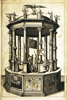 Astronomical Prints: Kepler, Johannes (1571-1630). Illustration of the title page from a Johannes Kepler's work
