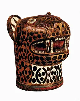 Pre Columbian Prints: Kero in jaguar shaped. 1438-1534