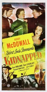 Kidnapped Prints: KIDNAPPED, US poster art, Roddy McDowall, (top center), Sue England, (right), 1948