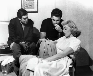 Windsor Prints: THE KILLING, director Stanley Kubrick, Vince Edwards, Marie Windsor on set, 1956