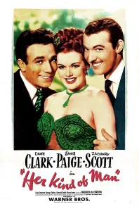 Janis Prints: HER KIND OF MAN, US poster, from left: Dane Clark, Janis Paige, Zachary Scott, 1946