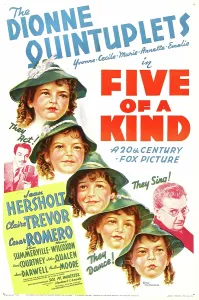 Romero Prints: FIVE OF A KIND, US poster art, center: the Dionne Quintuplets (Yvonne)