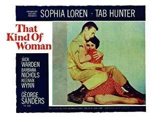 Lovers Prints: THAT KIND OF WOMAN, US lobbycard, from left:Tab Hunter, Sophia Loren, 1959