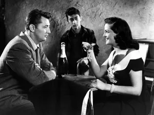 Drinking Glasses Prints: HIS KIND OF WOMAN, Robert Mitchum, Jane Russell, 1951
