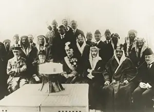 Monarchs Prints: King Faisal of Iraq and King Ibn Saud of Najd signed a peace treaty aboard HMS Lupin