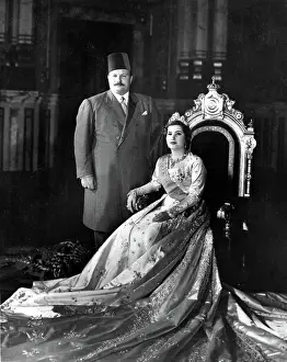 Groom Prints: KING FAROUK and his new bride, 17-year-old Queen Narriman