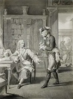Philosophy Prints: The king of Prussia Frederich the Great and Voltaire