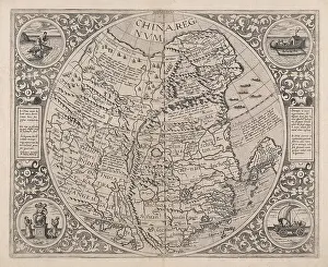 China Prints: THE KINGDOM OF CHINA, 1593, by Cornelis de Jode is based on the earlier work