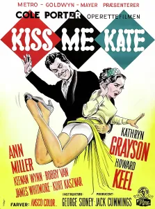 Kathryn Prints: KISS ME KATE, Howard Keel, Kathryn Grayson, (Danish poster art), 1953