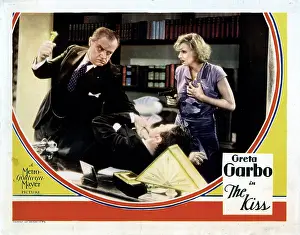 Husband Prints: THE KISS, from left, Anders Randolf, Lew Ayres, Greta Garbo, 1929