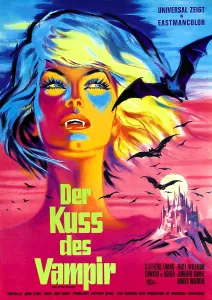 German Poster Prints: THE KISS OF THE VAMPIRE, (aka KISS OF THE VAMPIRE'), German poster art, 1963