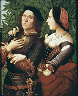 Loving Prints: Knight and lady. 15th c. Ferrara school
