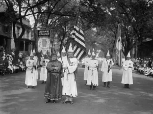 Nativists Prints: Knights of the Ku Klux Klan from the Pennsylvania Realm pause for a news photographer