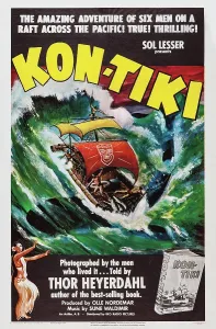Waves Prints: KON-TIKI, Norwegian poster, 1950