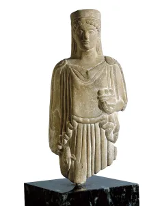 6th C Prints: Kore. 6th c. BC. Baked clay. Archaic Greek art