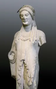Athenai Prints: Kore with almond-shaped eyes. 500 BC