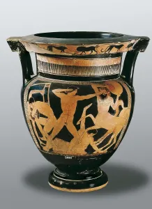 6th C Prints: Krater of columns depicting a centauromachy