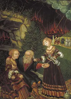 KRODEL, Wolfgang (1500-1561). Lot and his Daughters. 1528. Renaissance art. Oil on canvas. AUSTRIA. Vienna. Kunsthistorisches Museum Vienna (Museum of Art History)