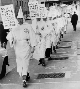 Albany Prints: Ku Klux Klansmen picket newly desegregated hotel in Albany