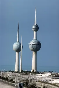 June Prints: Kuwait City's water towers after the Iraqi withdrawal during Operation Desert Storm