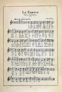 La Espero (The Hope), hymn for the Esperanto Congress of Barcelona in 1909. AISA/Everett Collection**US SALES ONLY**
