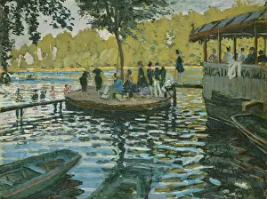 Restaurant Prints: La Grenouillere, by Claude Monet, 1869, French impressionist painting, oil on canvas