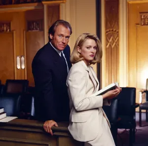 Powers Prints: L.A. LAW, from left: Corbin Bernsen, Alexandra Powers, 1990s, 1986-1994