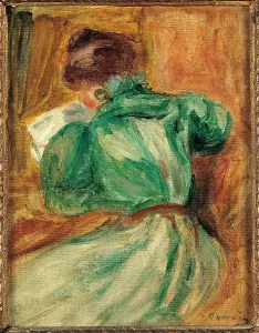 Rear View Prints: La Liseuse Verte, by Pierre-Auguste Renoir