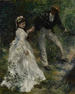 Lcgr1606 Prints: La Promenade, by Auguste Renoir, 1870, French impressionist painting, oil on canvas