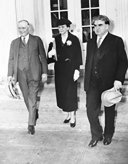 John L Prints: Labor Secretary and Union Presidents after conference with President Roosevelt
