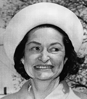 Straw Hat Prints: Lady Bird Johnson leaves St. Barnabus Episcopal Church following Easter services