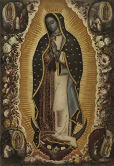 Mexico Prints: Our Lady of Guadalupe, 1691, unknown artist, Mexican painting, oil on canvas