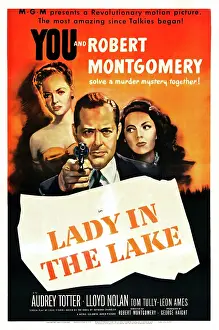 Lmpc112707 Prints: LADY IN THE LAKE, Audrey Totter, Robert Montgomery, Jayne Meadows, 1947