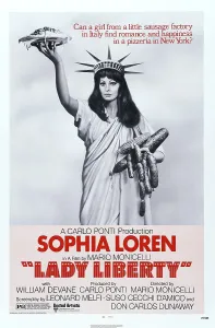 Food Prints: LADY LIBERTY, (aka LA MORTADELLA), US poster art, Sophia Loren, 1971