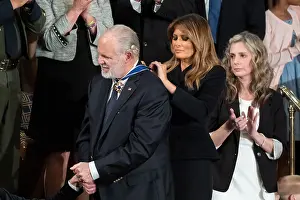 Rush Prints: Lady Melania Trump presents the Presidential Medal of Freedom to conservative broadcaster Rush Limbaugh
