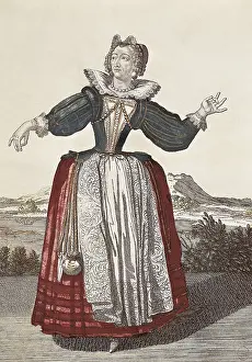 Theatre Prints: Lady Raderzonde, character from the Commedia dell'Arte