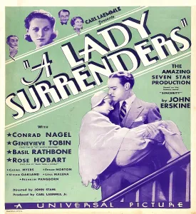 Images Dated 26th October 2009: A LADY SURRENDERS, window card, 1930