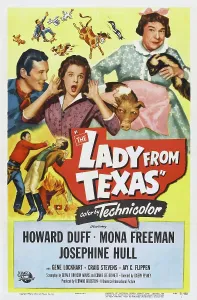 Texas Prints: THE LADY FROM TEXAS, l-r: Howard Duff, Mona Freeman, Josephine Hull on poster art, 1951