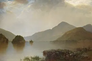 Canoe Prints: LAKE GEORGE, by John Frederick Kensett, 1869, American painting, oil on canvas