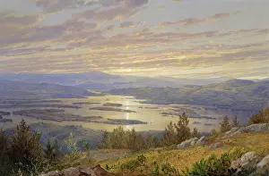 Shore Prints: LAKE SQUAM FROM REDHILL, by William Trost Richards, 1874, American watercolor painting