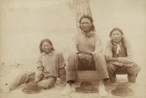 Western Clothing Prints: Three Lakota teenage boys in western clothing