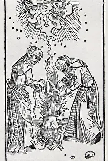 Woodcut Prints: De Lamiis et Pythonicis Mulieribus (Of Witches and Diviner Women)