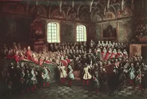 Louis Xv Of France 1710 1774 Prints: Lancret, Nicolas (1690-1743). Bed of Justice Held in the Parliament at the Majority of Louis XV
