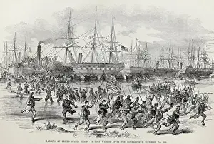 Coast Prints: Landing of US Troops at Fort Walker, Port Royal Harbor, SC, Nov. 7, 1861