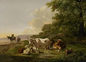 Romanticism Prints: Landscape with Cattle, by Pieter Gerardus van Os