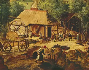 Activities Prints: Landscape with copper mines. Central detail